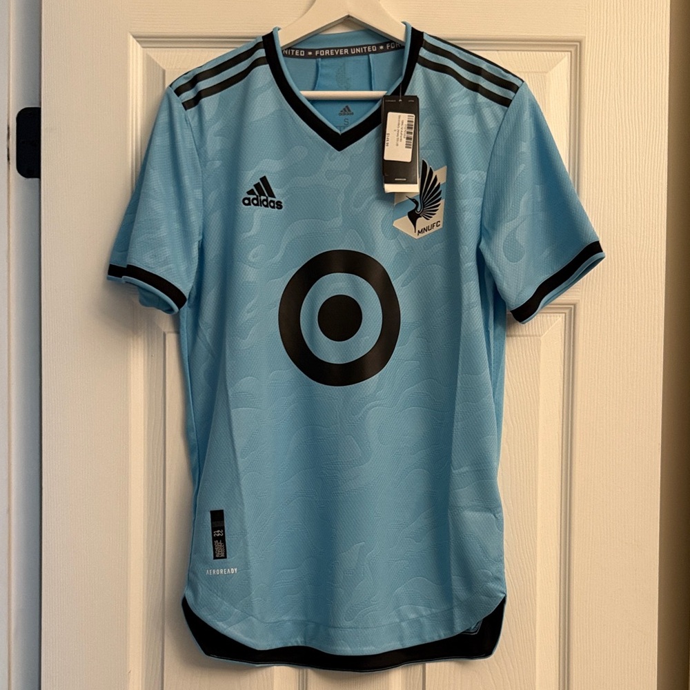 NWT Adidas Minnesota United FC Blue Soccer Jersey Size Small